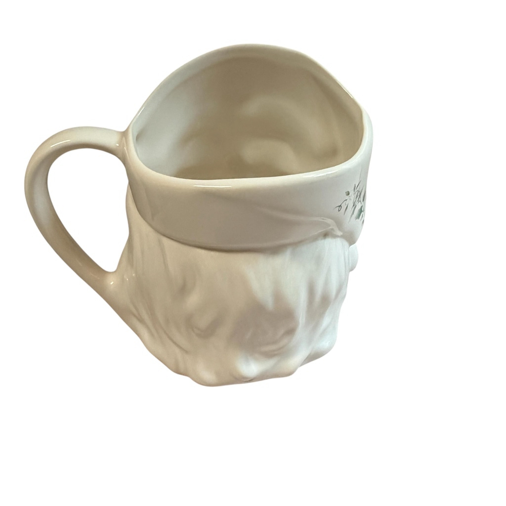 Vintage Pfaltzgraff Santa Face Mug USA Christmas Holly Ceramic Coffee Cup - Picture 5 of 15